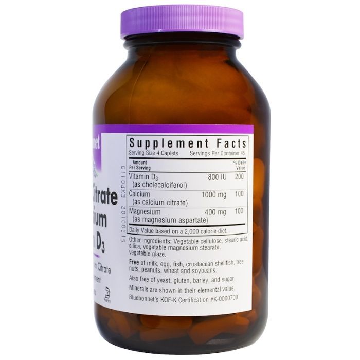 Витаминно-минеральный комплекс Bluebonnet Nutrition Цитрат Кальция Магний + Витамин D3, 180 капсул (BLB-00717) изображение 2
