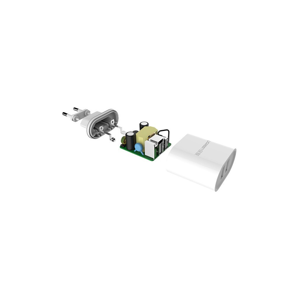 Зарядное устройство Ugreen CD104 2xUSB 3.4A Charger (White) (20384) изображение 4