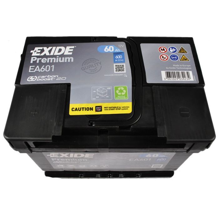 Аккумулятор автомобильный EXIDE PREMIUM 60A (EA601) изображение 2