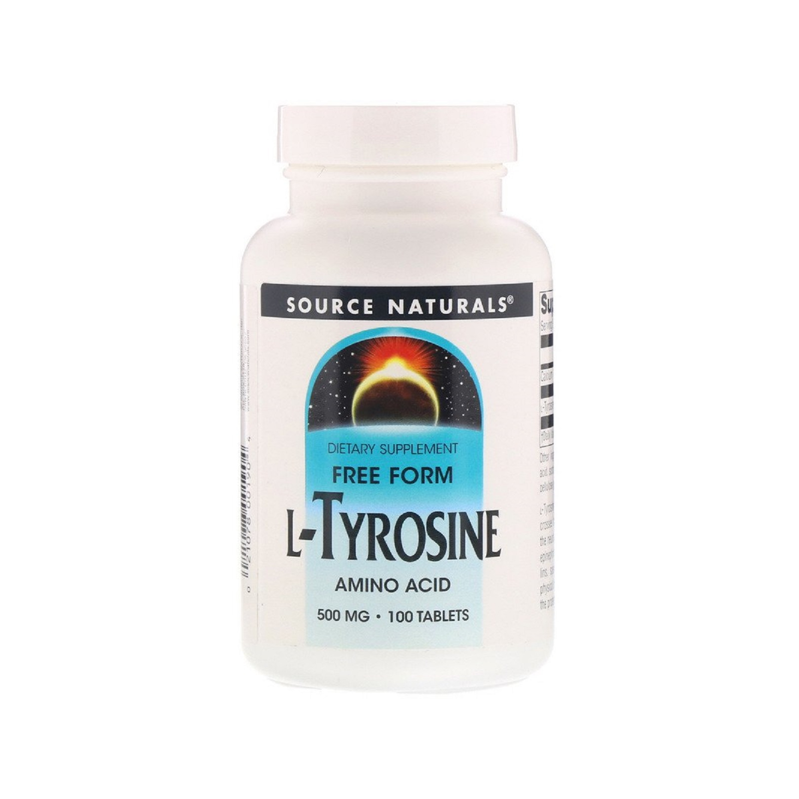 Амінокислота Source Naturals L-Тирозин 500 мг, L-Tyrosine, 100 таблеток (SNS-00190)