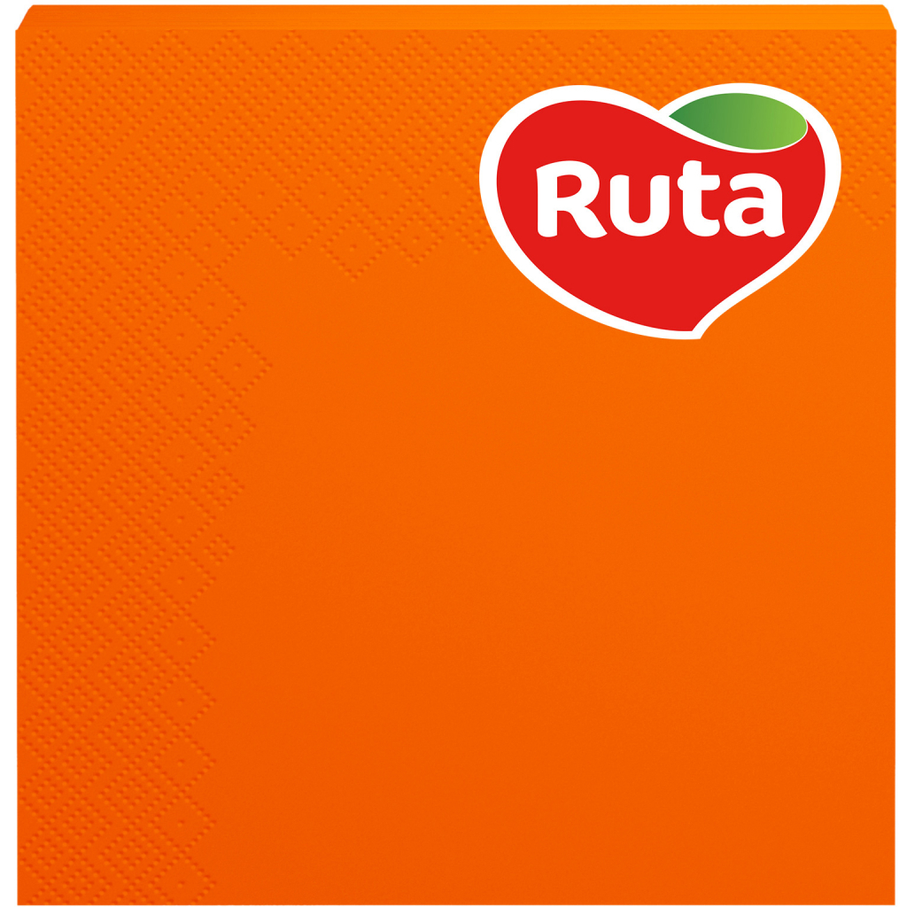 Салфетки столовые Ruta Колор 3 слоя 33х33 см Оранжевые 20 шт. (4820023742642)