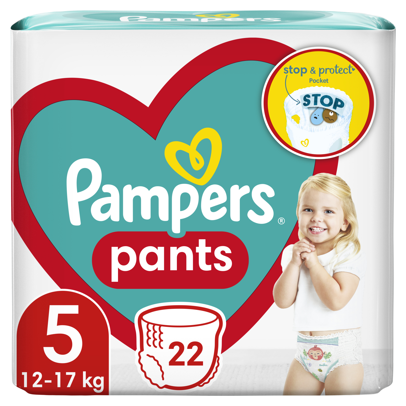 Подгузники Pampers трусики Pants Junior Размер 5 (12-17 кг) 56 шт (8006540069165)