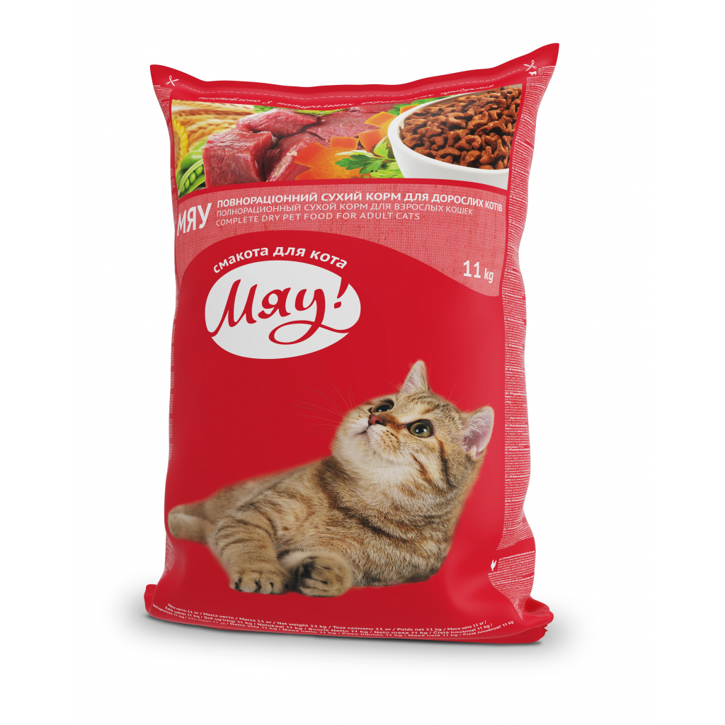 Сухой корм для кошек Мяу! со вкусом мяса 11 кг (4820083902093)