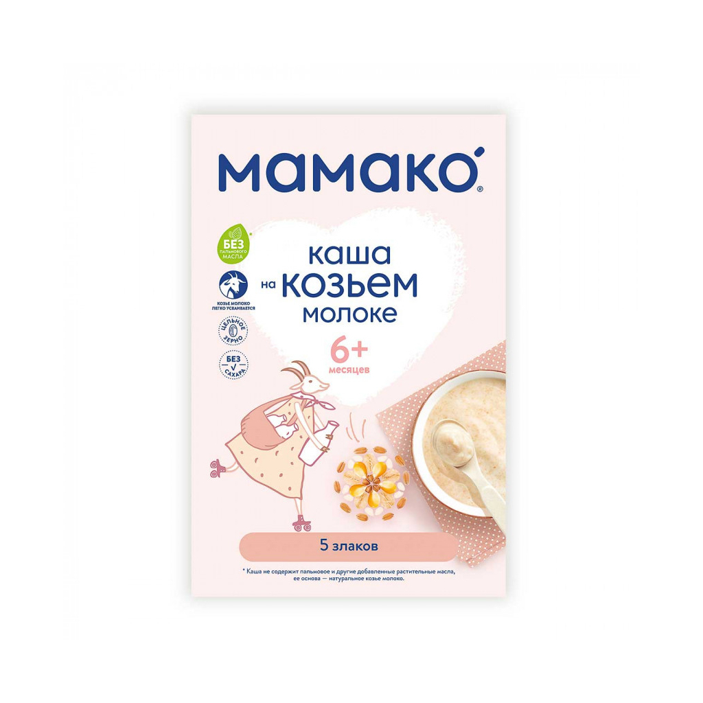 Детская каша MAMAKO 5 злаков на козьем молоке 200 г (4607088795802) изображение 4
