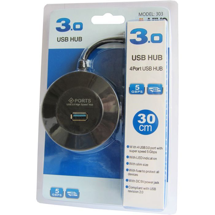 Концентратор Maiwo USB 3.1 Type-C - 4 port USB 3.0 Type-А, cable 30 cm (KH304) изображение 3