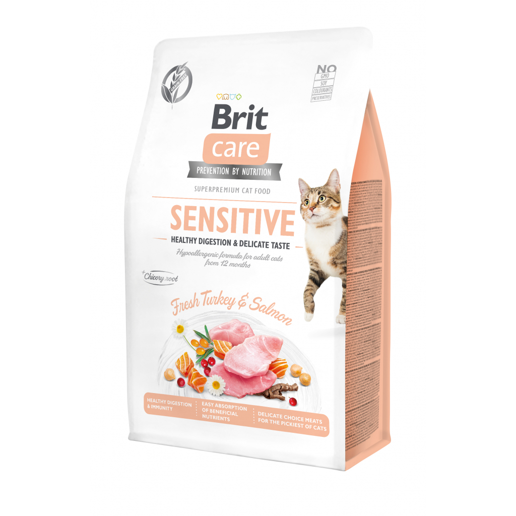 Сухий корм для кішок Brit Care Cat GF Sensitive HDigestion and Delicate Taste 2 кг (8595602540709)