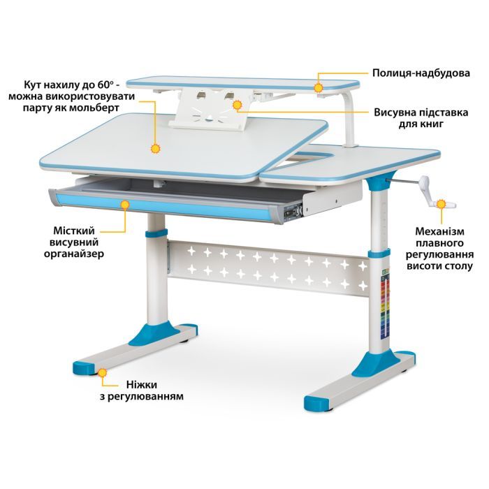Парта ErgoKids TH-320 Blue (TH-320 W/BL) изображение 2