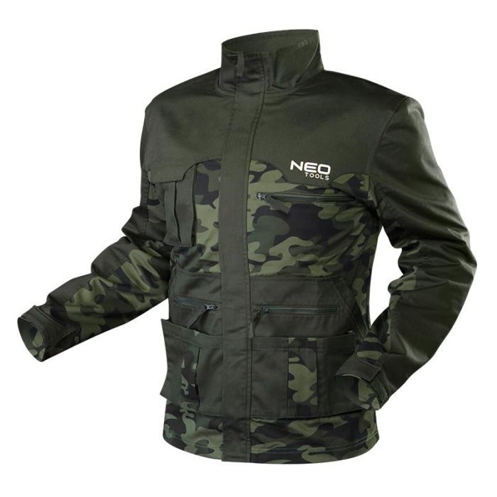 Куртка робоча Neo Tools CAMO, розмір XXL (56), 255 г/м2, високий комір, кишені на бл (81-211-XXL)