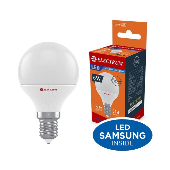 Лампочка Electrum D45 6W PA LB-33 Elegant Е14 4000K (A-LB-0749.)