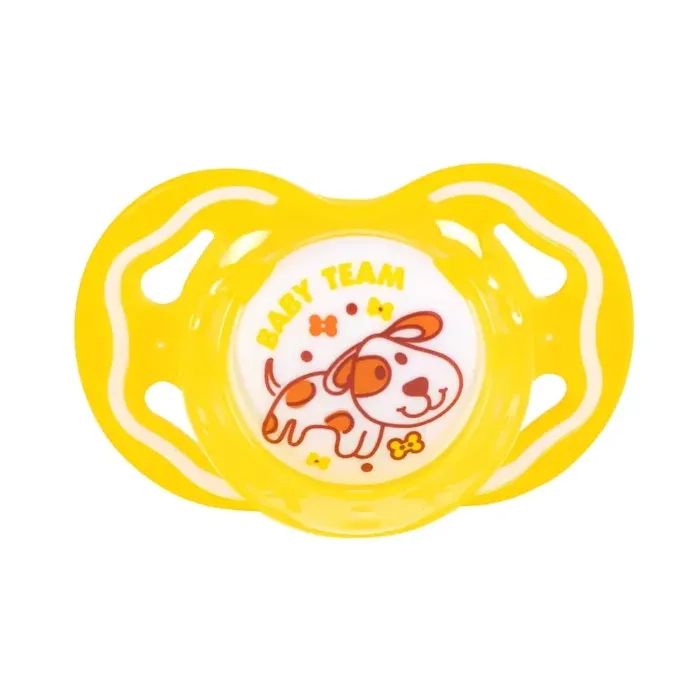 Пустушка Baby Team силіконова, класична, 6+ міс (3014_жовтий)