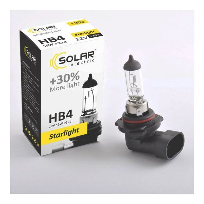Автолампа SOLAR HB4 12V 55W P22d Starlight+30 (1206) изображение 2