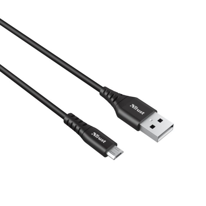 Дата кабель USB 2.0 AM to Micro 5P 1.0m NDURA black Trust (23567_TRUST) изображение 2