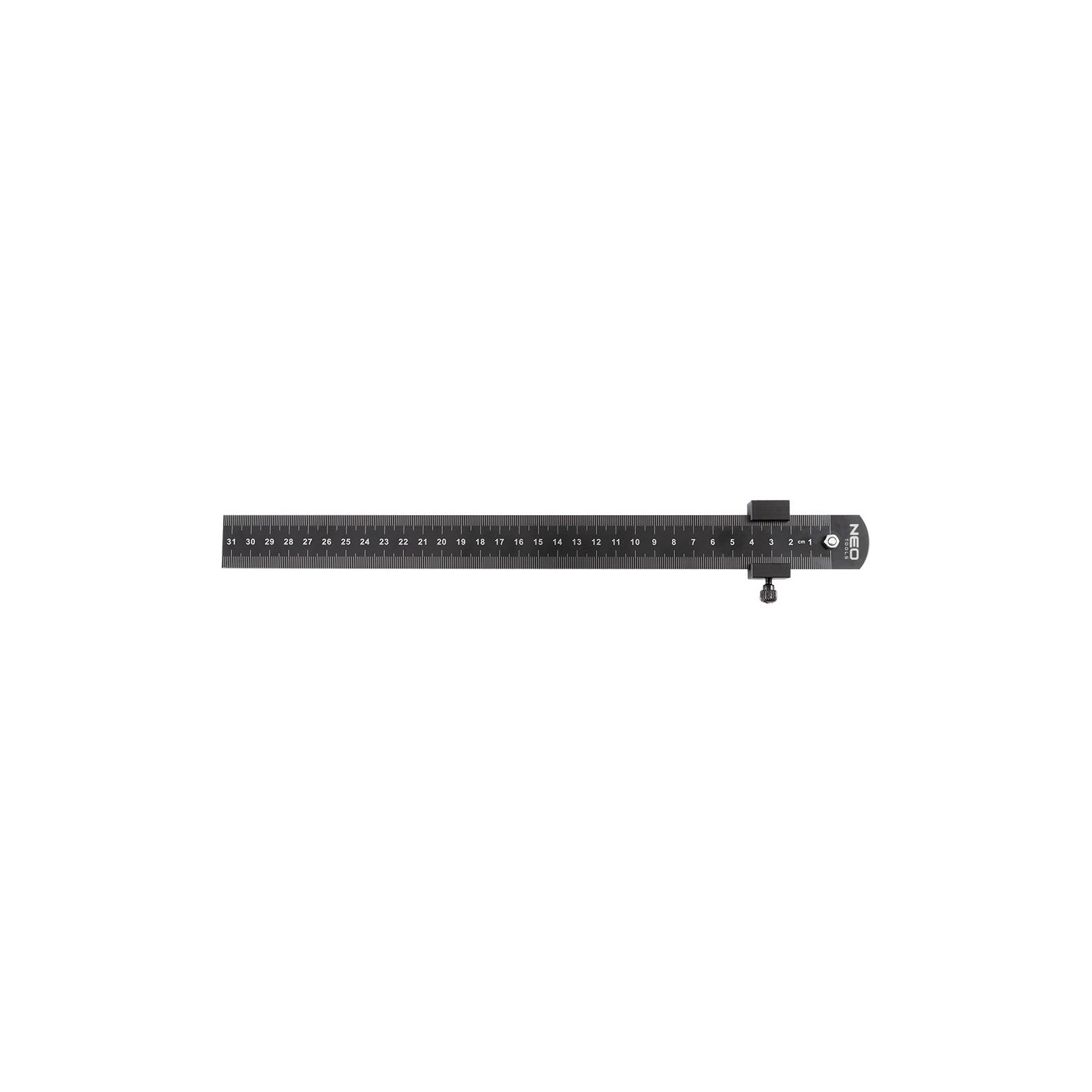Лінійка Neo Tools з блоком позиціонування, нержавіюча сталь, 30 см (72-200)