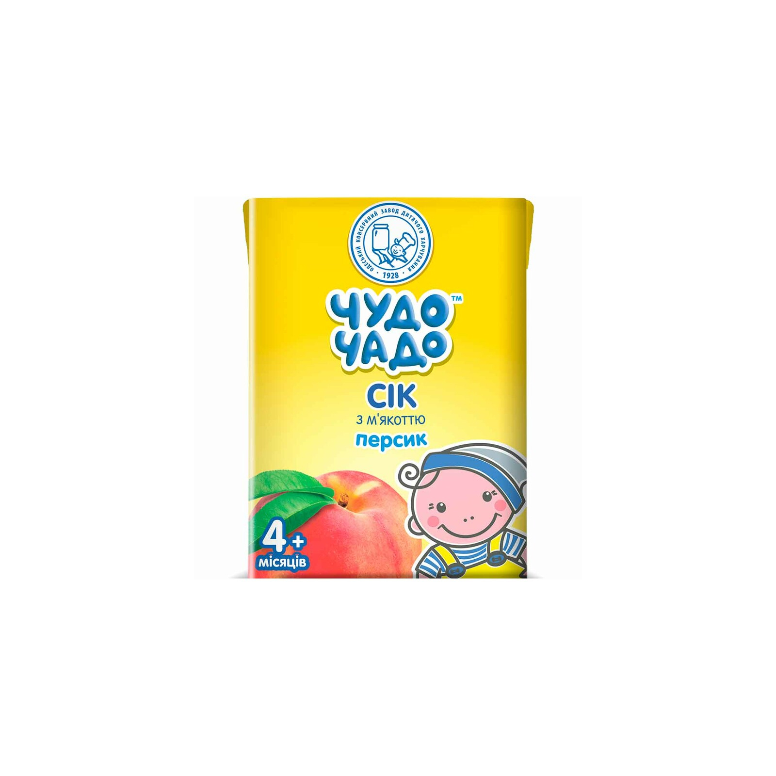 Сок детский Чудо-Чадо Персиковый с мякотью, сахаром и витамином C 0.2 л (4820016251687)