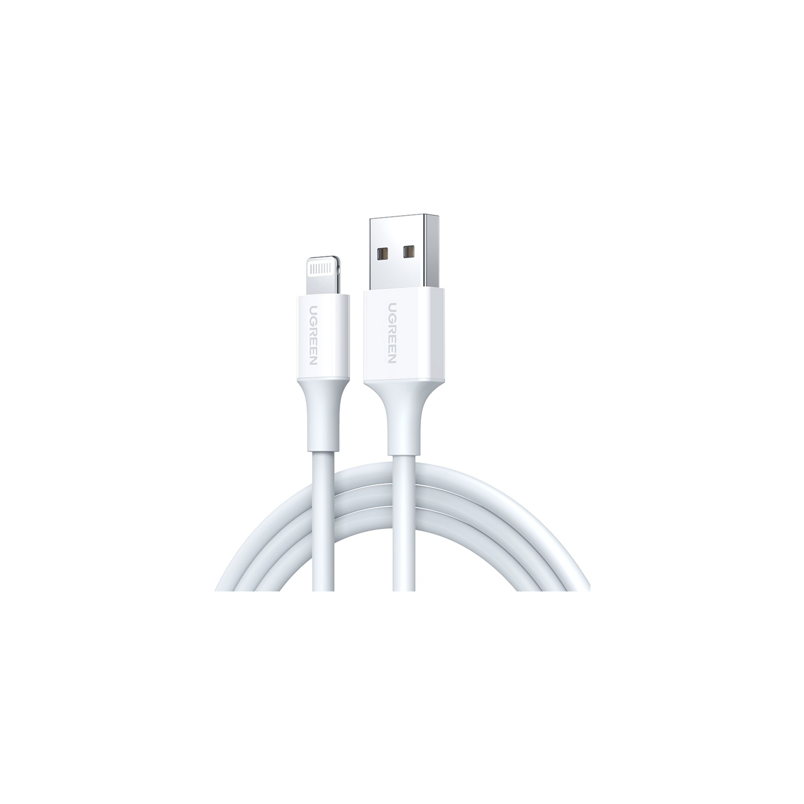 Дата кабель USB 2.0 AM to Lightning 2.0m US155 2.4A, Nickel Plating ABS Shell Black Ugreen (80823)