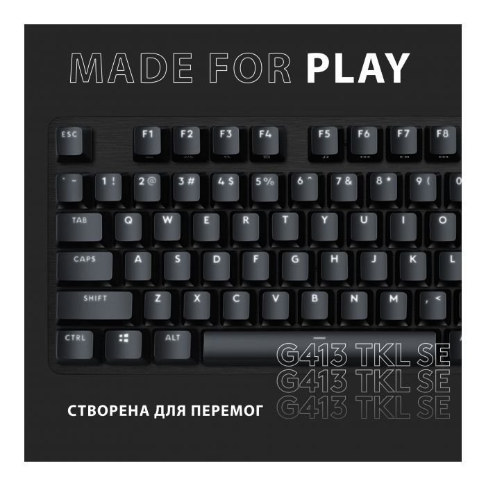 Клавиатура Logitech G413 TKL SE Mechanical Tactile Switch USB UA Black (920-010446) изображение 7