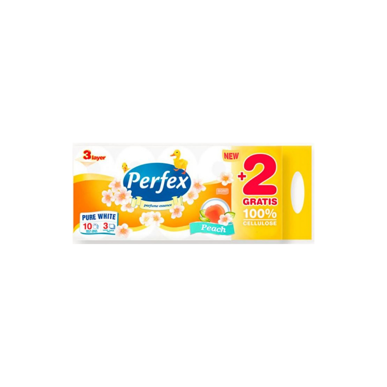 Туалетная бумага Perfex Персик 3 слоя 10 рулонов (8600101745941)