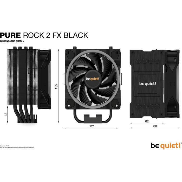 Кулер для процессора Be quiet! PURE ROCK 2 FX Black (BK033) изображение 7