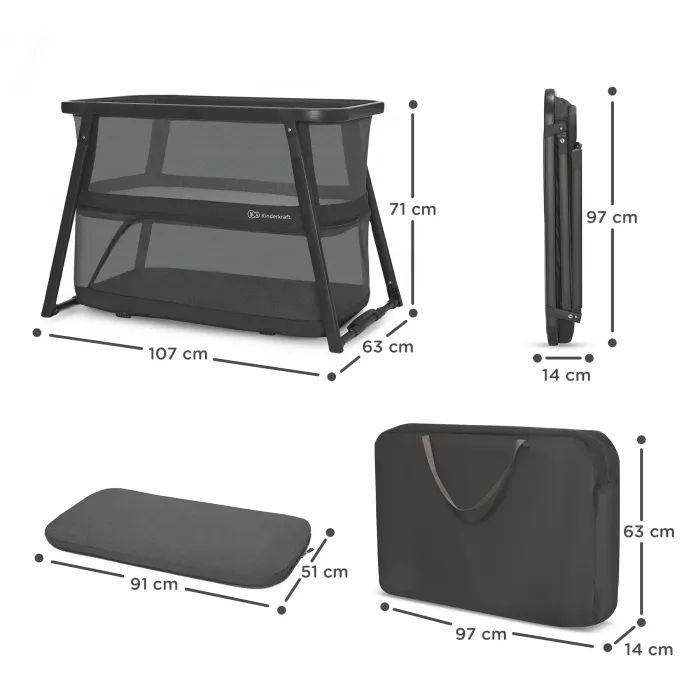 Кроватка Kinderkraft манеж 4 в 1 Sofi Plus Grey (5902533920051) изображение 5