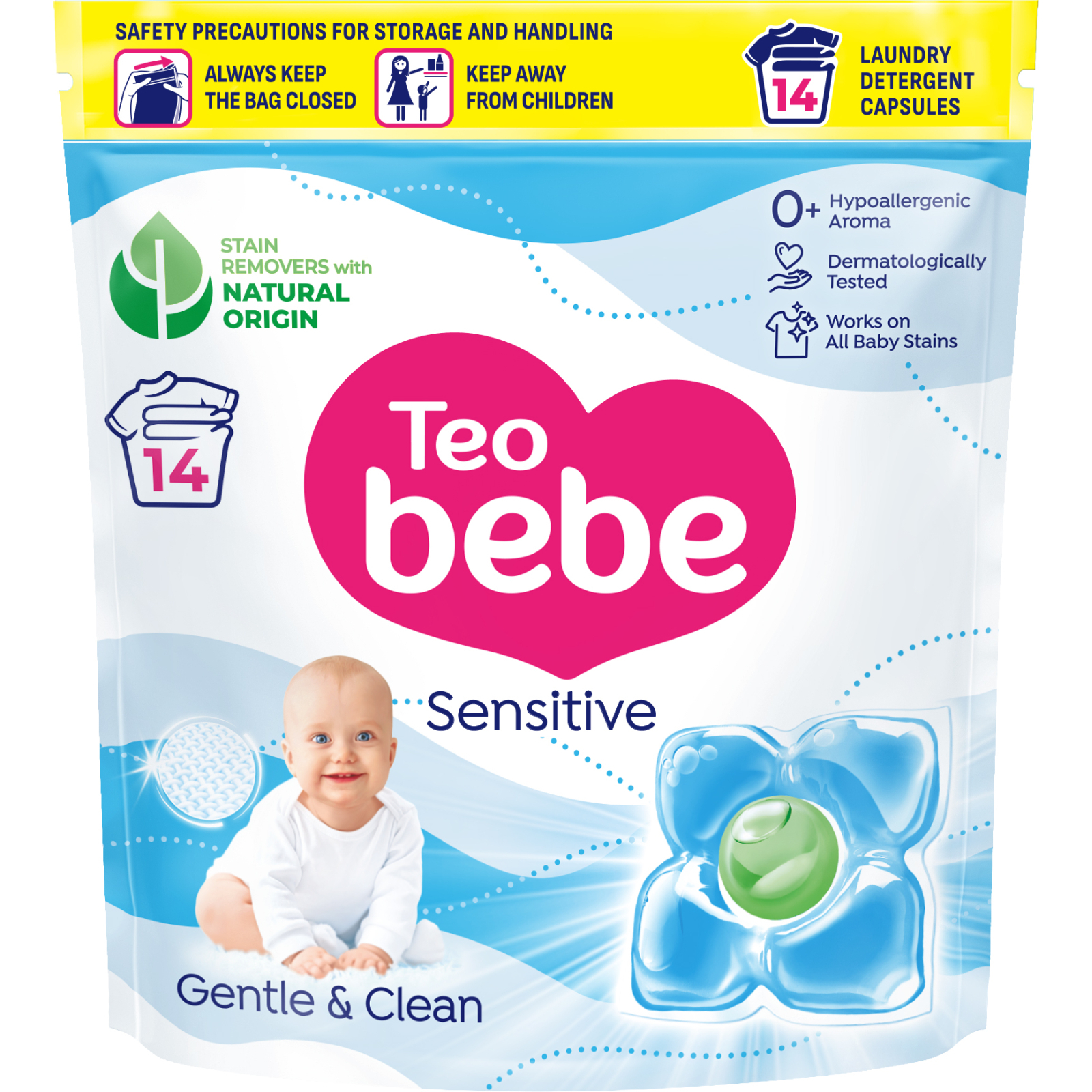 Капсули для прання Teo bebe Cotton Soft Сaps Sensitive 14 шт. (3800024045783)