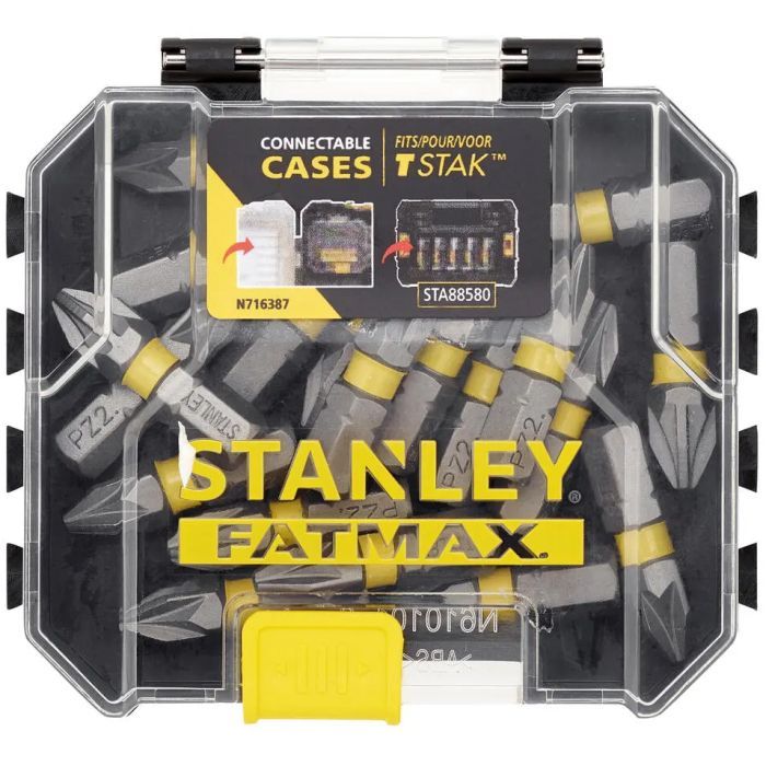 Набор бит Stanley FatMax, Pozidriv, Pz2, L= 25 мм, 20 шт, кейс (STA88568)