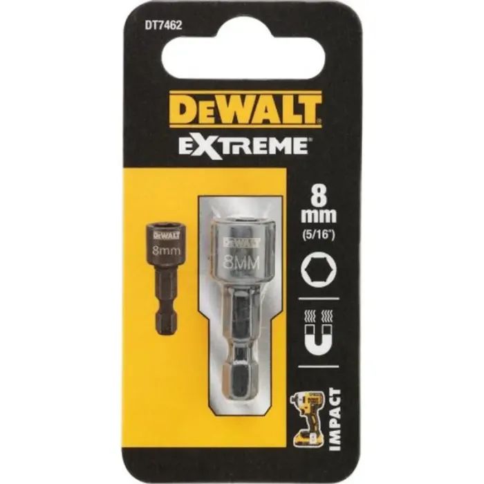 Головка магнітна DeWALT магнітна EXTREME Impact 1/4" х8 мм, шестигранна (DT7462)