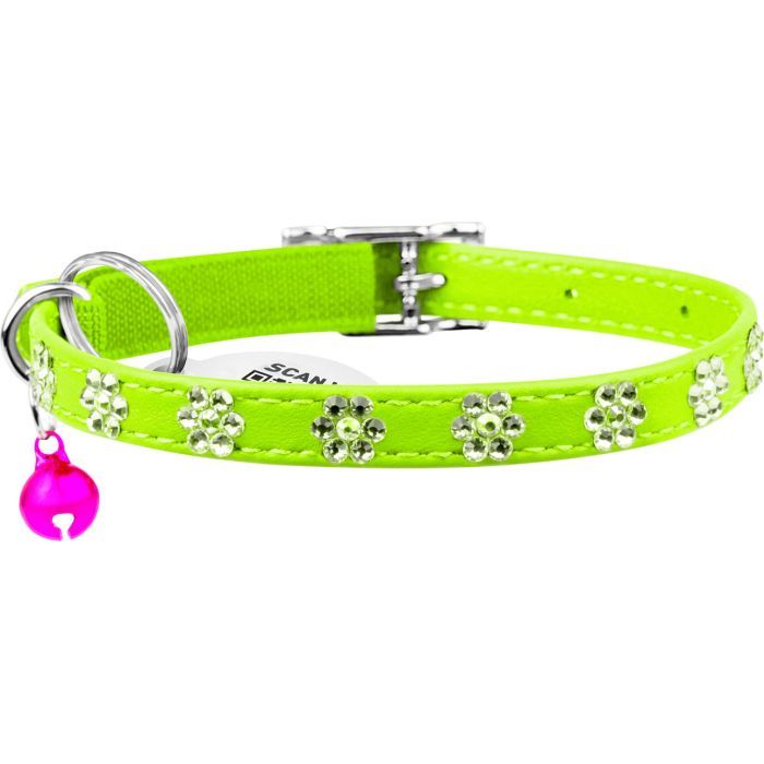 Ошейник для животных WAUDOG GLAMOUR "Цветочек" с резинкой и стразами для кошек (оранжевый) (32554) изображение 2