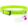 Ошейник для животных WAUDOG GLAMOUR "Цветочек" с резинкой и стразами для кошек (салатовый) (32555)