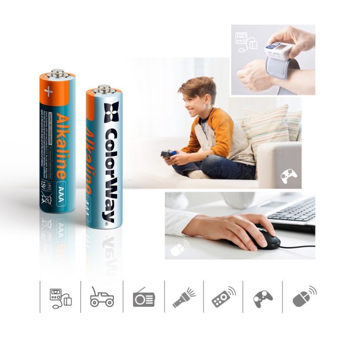 Батарейка ColorWay AAA LR6 Alkaline Power (лужні) * 40 colour box (CW-BALR03-40CB) зображення 3