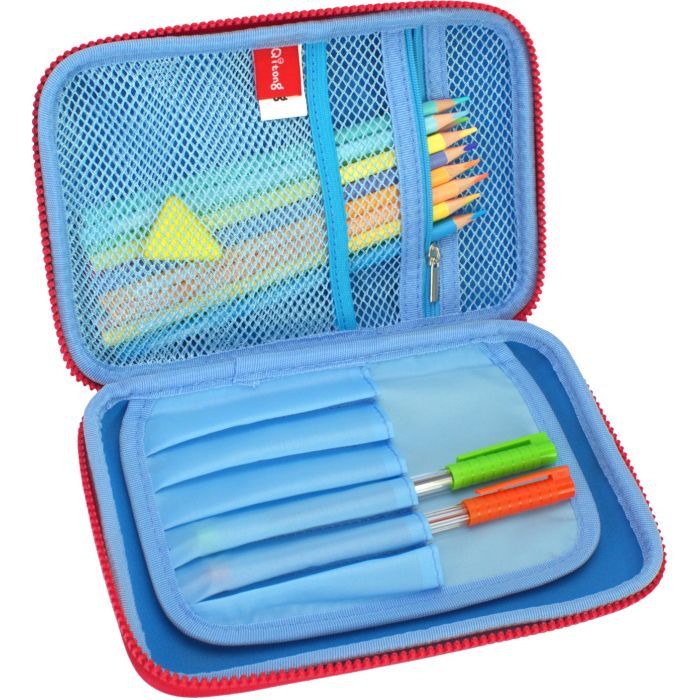 Пенал Cool For School з тисненням 1 відділення Блакитний (QT-3992-Blue) зображення 2