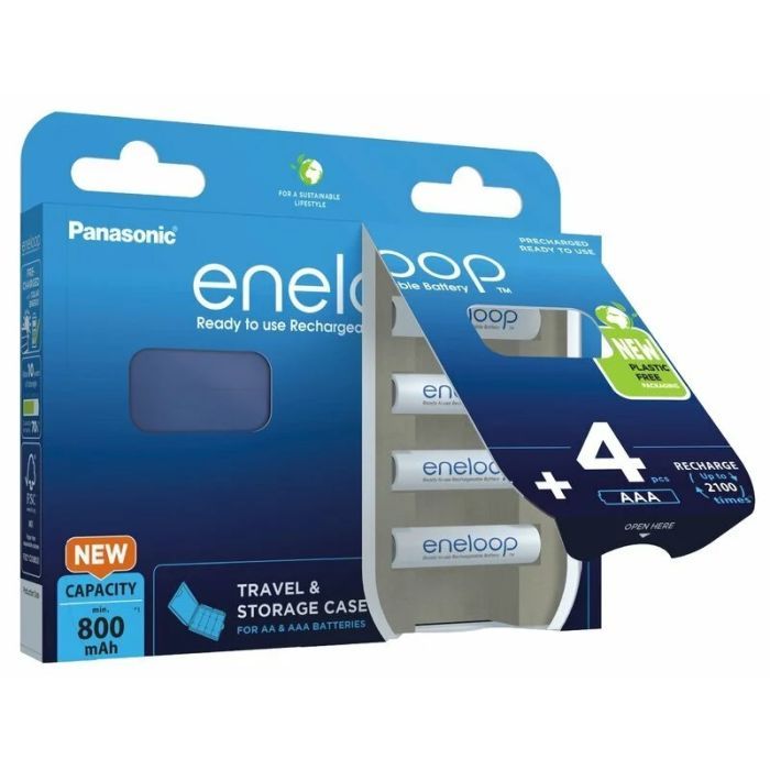 Акумулятор Panasonic Eneloop AAA 800mAh NI-MH * 4 + Сase (BK-4MCDEC4BE) зображення 2