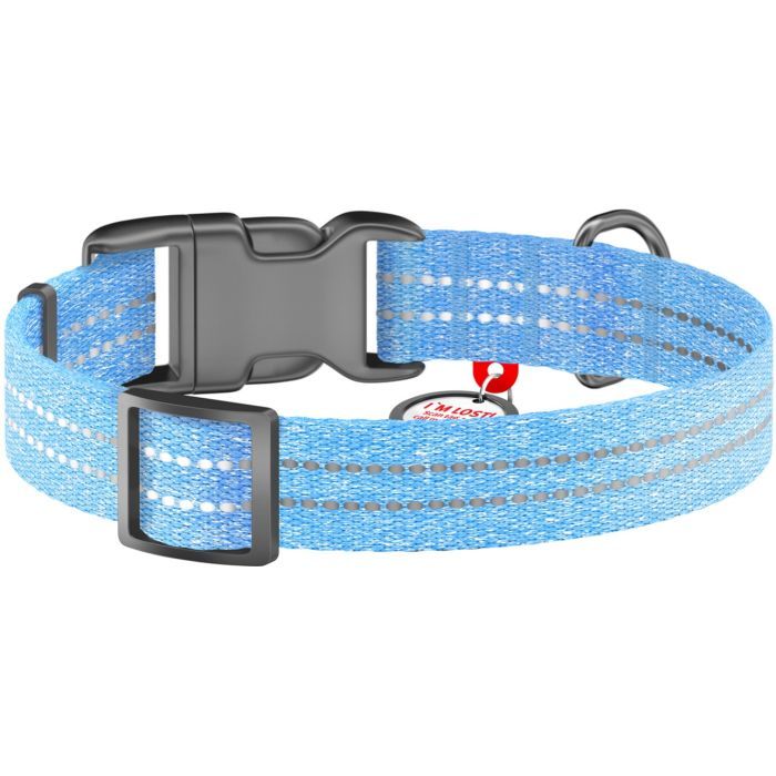 Нашийник для тварин WAUDOG Re-cotton з QR паспортом світловідбивний Ш 15 мм Д 25-35 см салатовий (02865) зображення 2