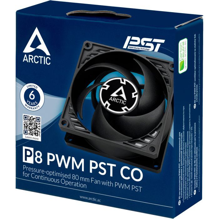 Кулер для корпуса Arctic P8 PWM PST CO (Black) (ACFAN00151A) изображение 6