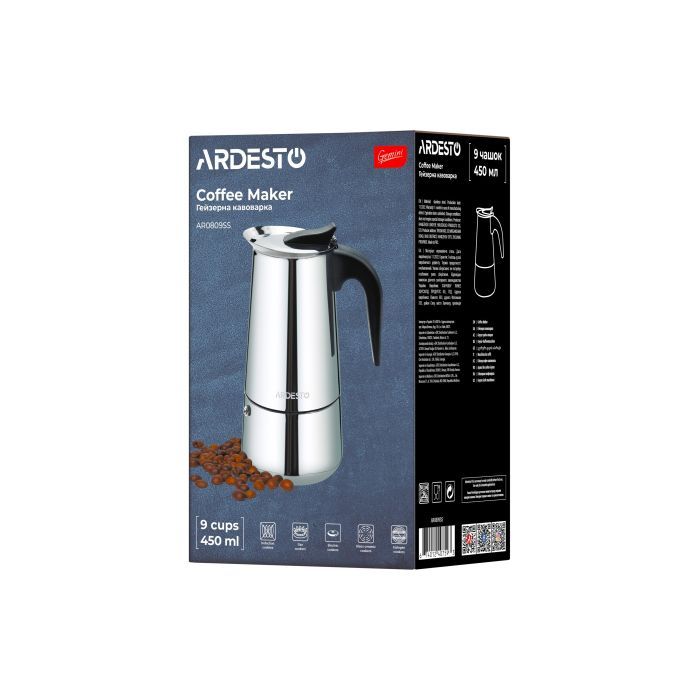 Гейзерная кофеварка Ardesto Gemini Apulia 9 чашок (AR0809SS) изображение 10