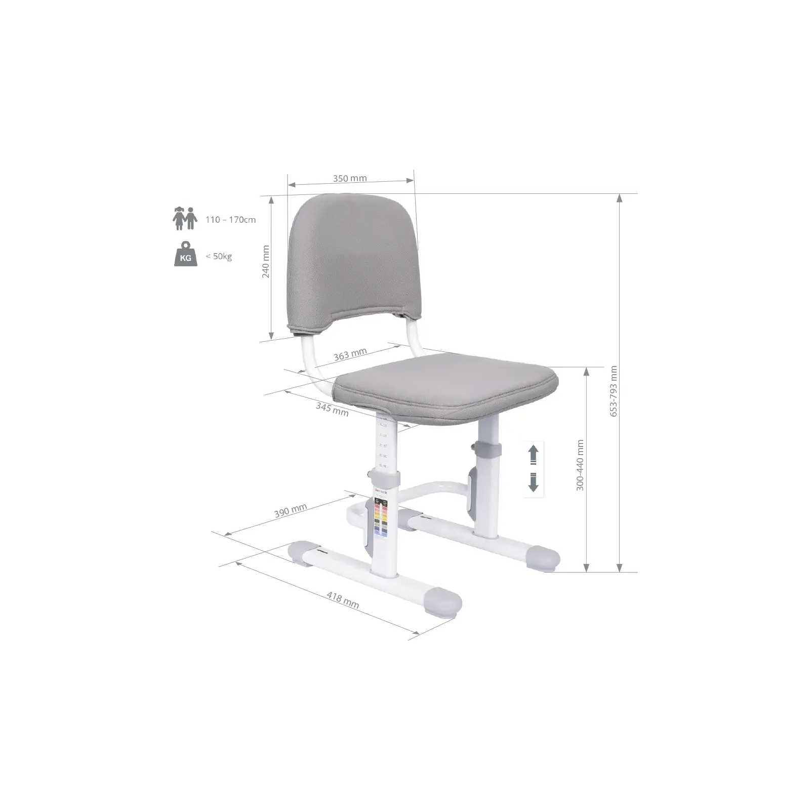 Школьный стул FunDesk Grey (SST3D) изображение 7