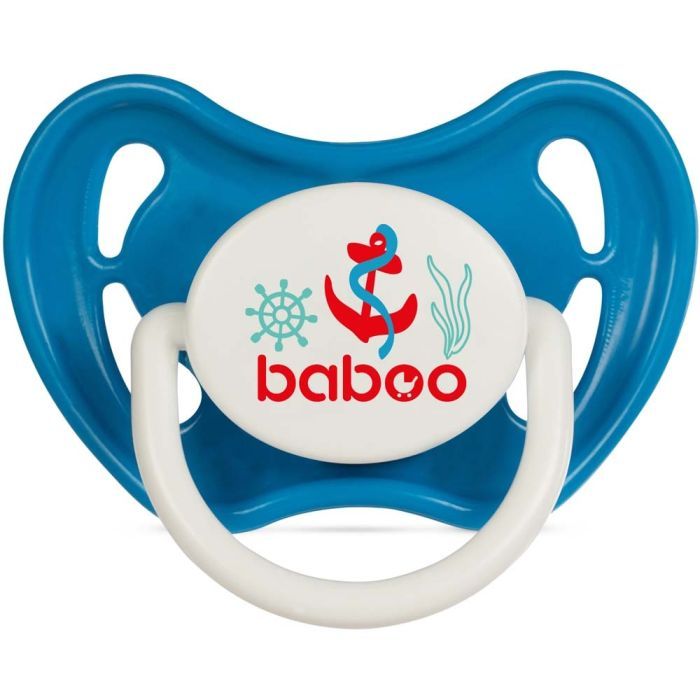 Пустушка Baboo латексна, блакитна, Marine, 6+ міс (5-042)
