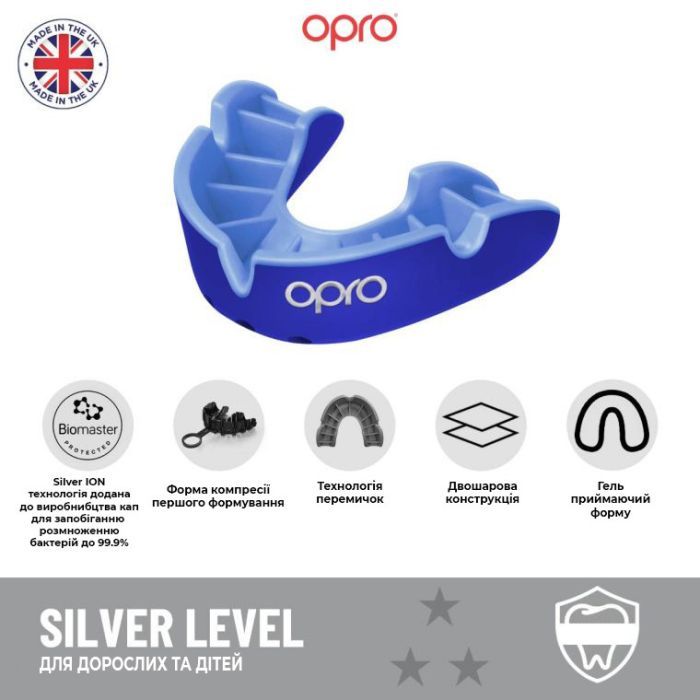Капа Opro Silver дитяча (вік до 11) Clear (art.102503006) (Silver_JR_Clear) изображение 8