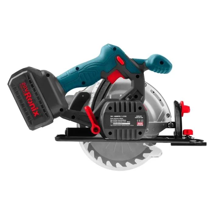Дисковая пила Ronix циркулярная 20Вт, 165мм, 4Ah x 2 (8609) изображение 3