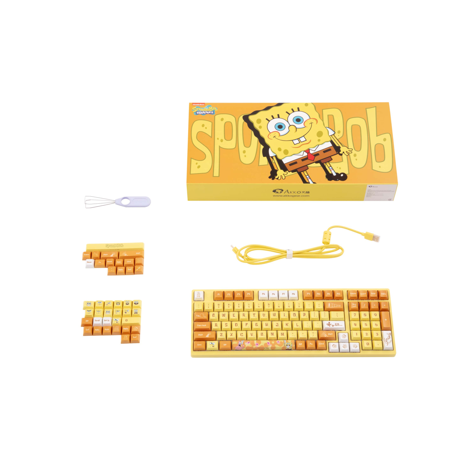 Клавіатура Akko 3098S Sponge Bob 98Key CS Sponge Hot-swappable USB UA RGB Yellow (6925758613880) зображення 2
