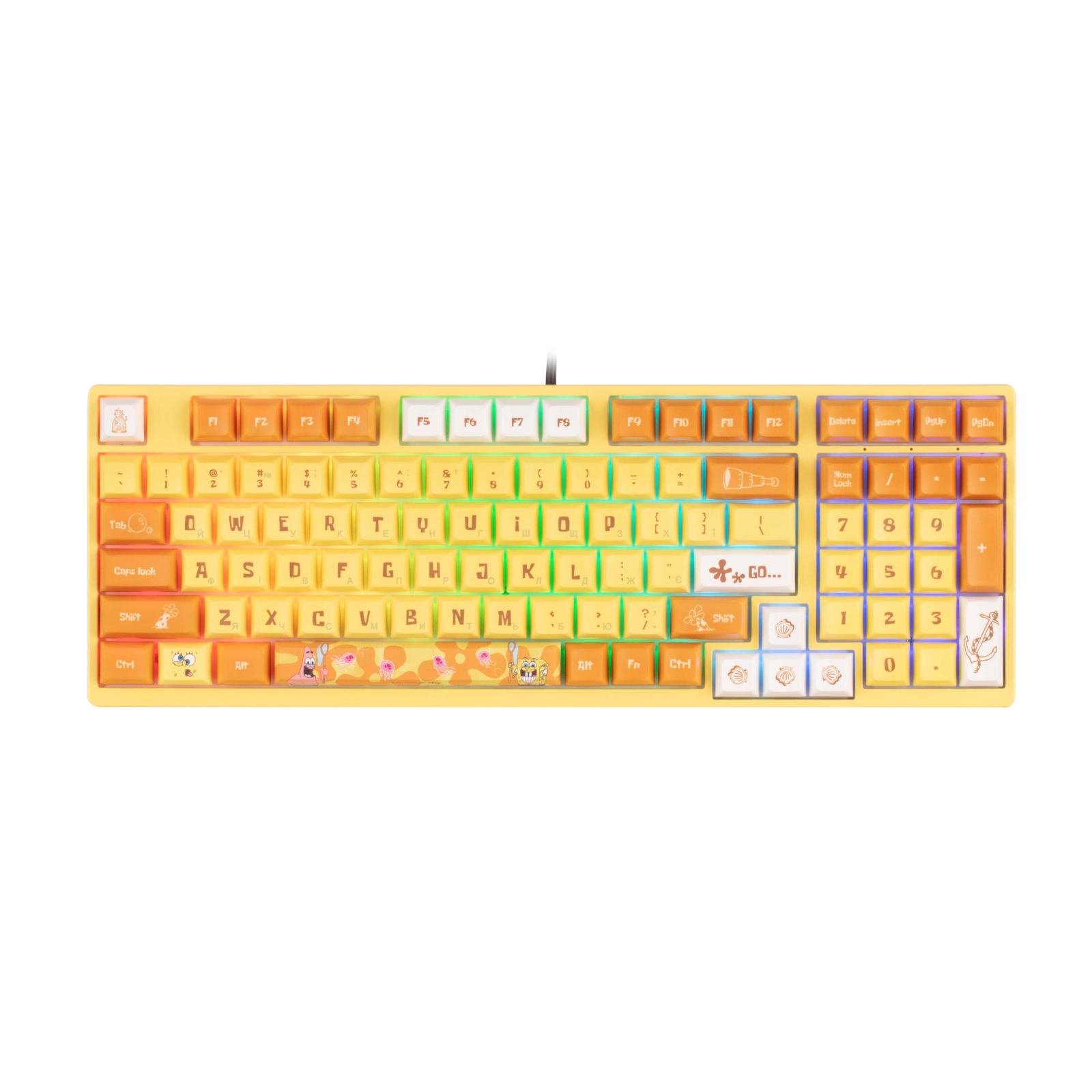 Клавіатура Akko 3098S Sponge Bob 98Key CS Starfish Hot-swappab USB UA RGB Yellow (6925758613897) зображення 3