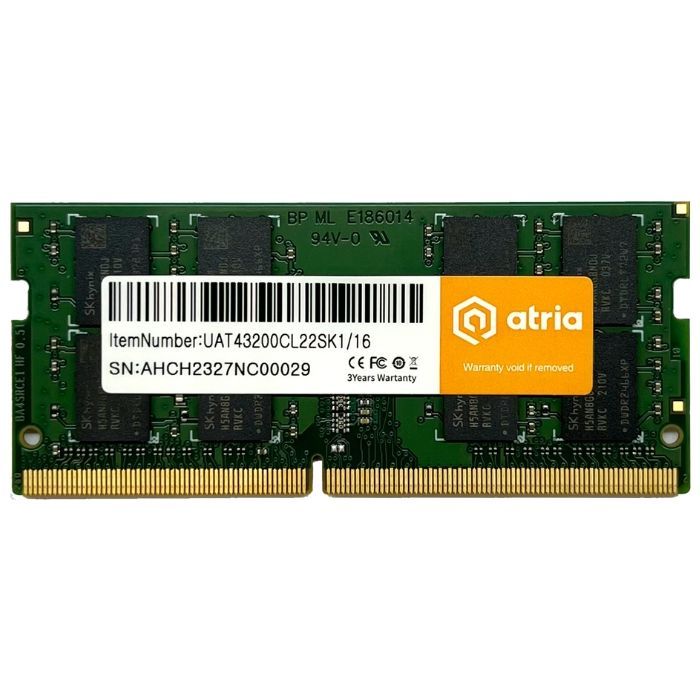 Модуль пам'яті для ноутбука SoDIMM DDR4 8GB 3200 MHz ATRIA (UAT43200CL22SK1/8)