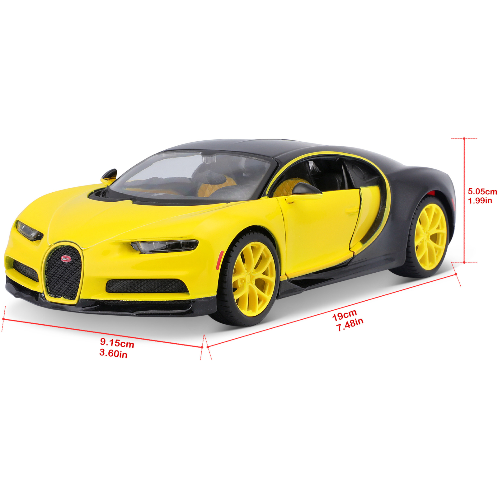 Машина Maisto Bugatti Chiron 1:24 Черно-желтая (31514 black/yellow) изображение 17