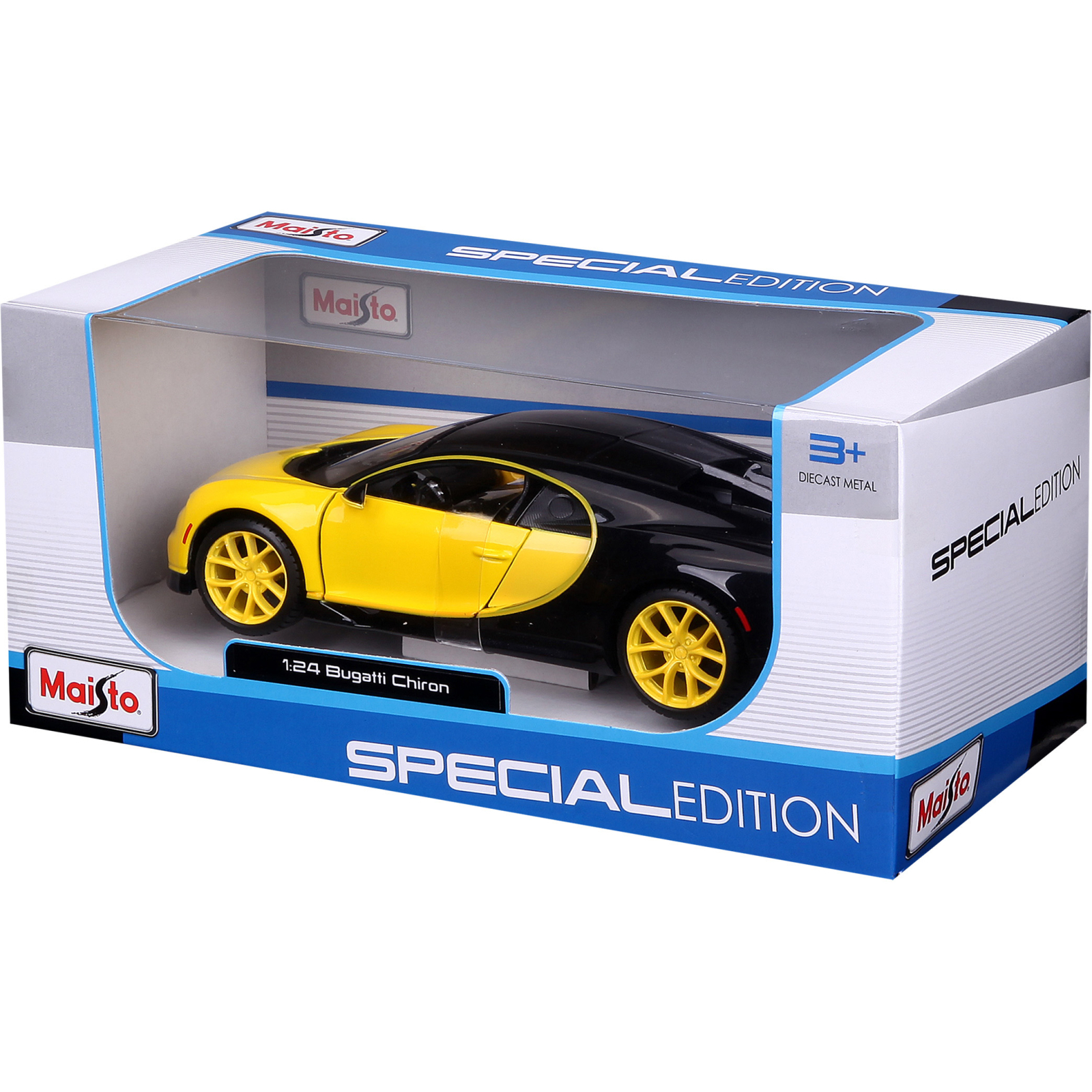 Машина Maisto Bugatti Chiron 1:24 Чорно-жовта (31514 black/yellow) зображення 2