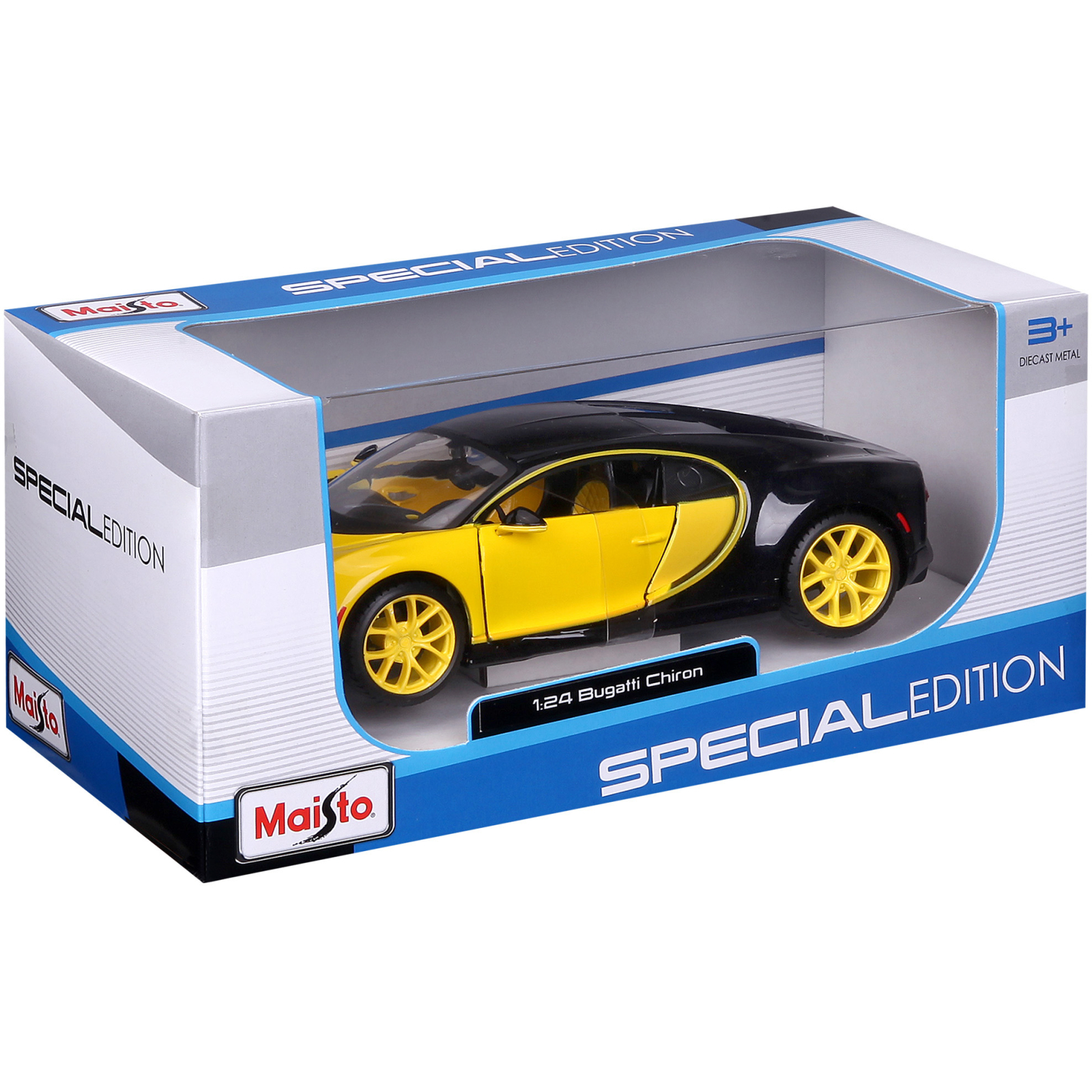 Машина Maisto Bugatti Chiron 1:24 Черно-желтая (31514 black/yellow) изображение 3