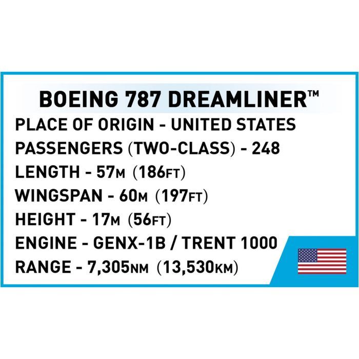 Конструктор Cobi Боинг 787 Дримлайнер 1:110, 836 детали (COBI-26603) изображение 8