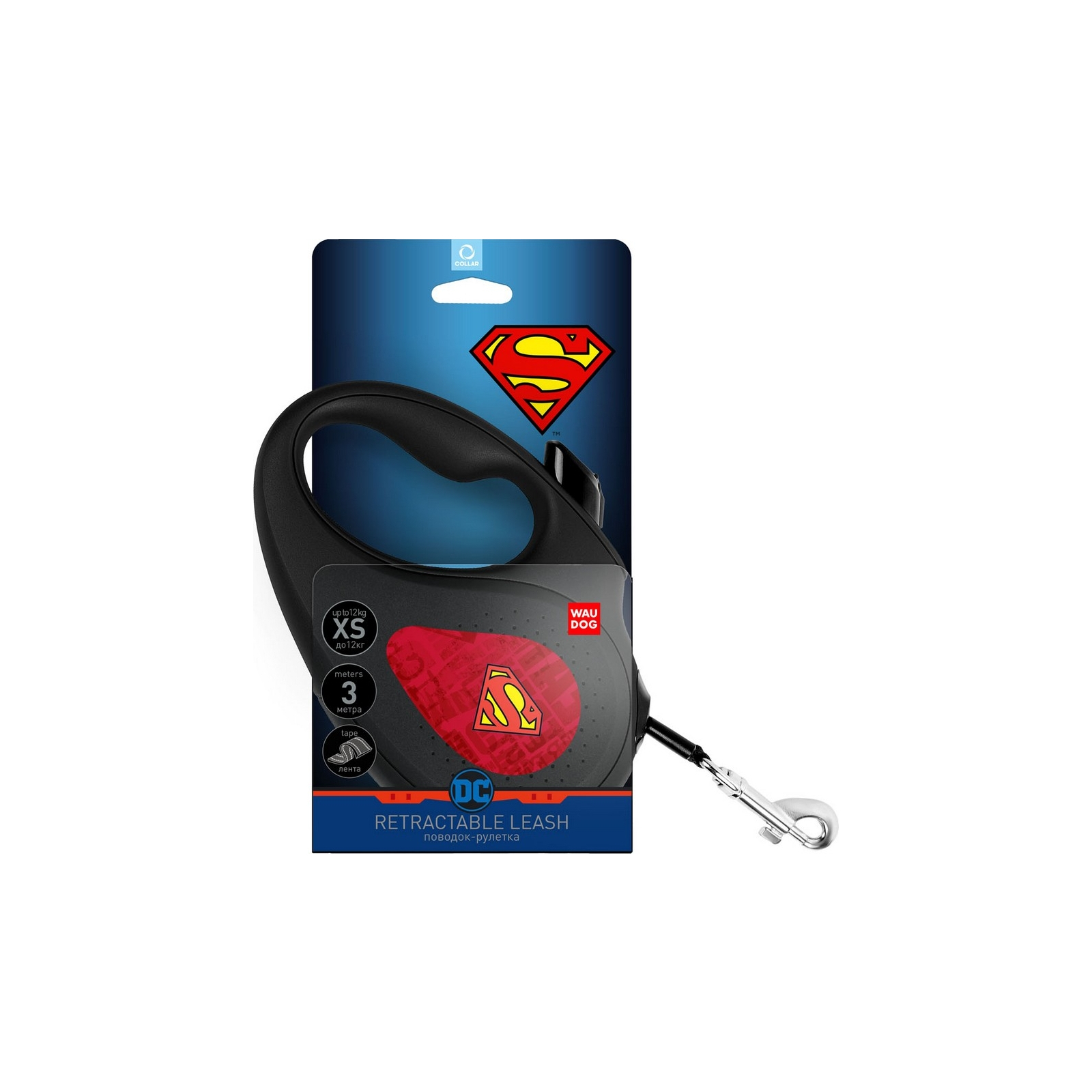 Повідок для собак WAUDOG R-leash "Супермен Лого червоний" XS до 12 кг 3 м (8123-1007-01) зображення 3