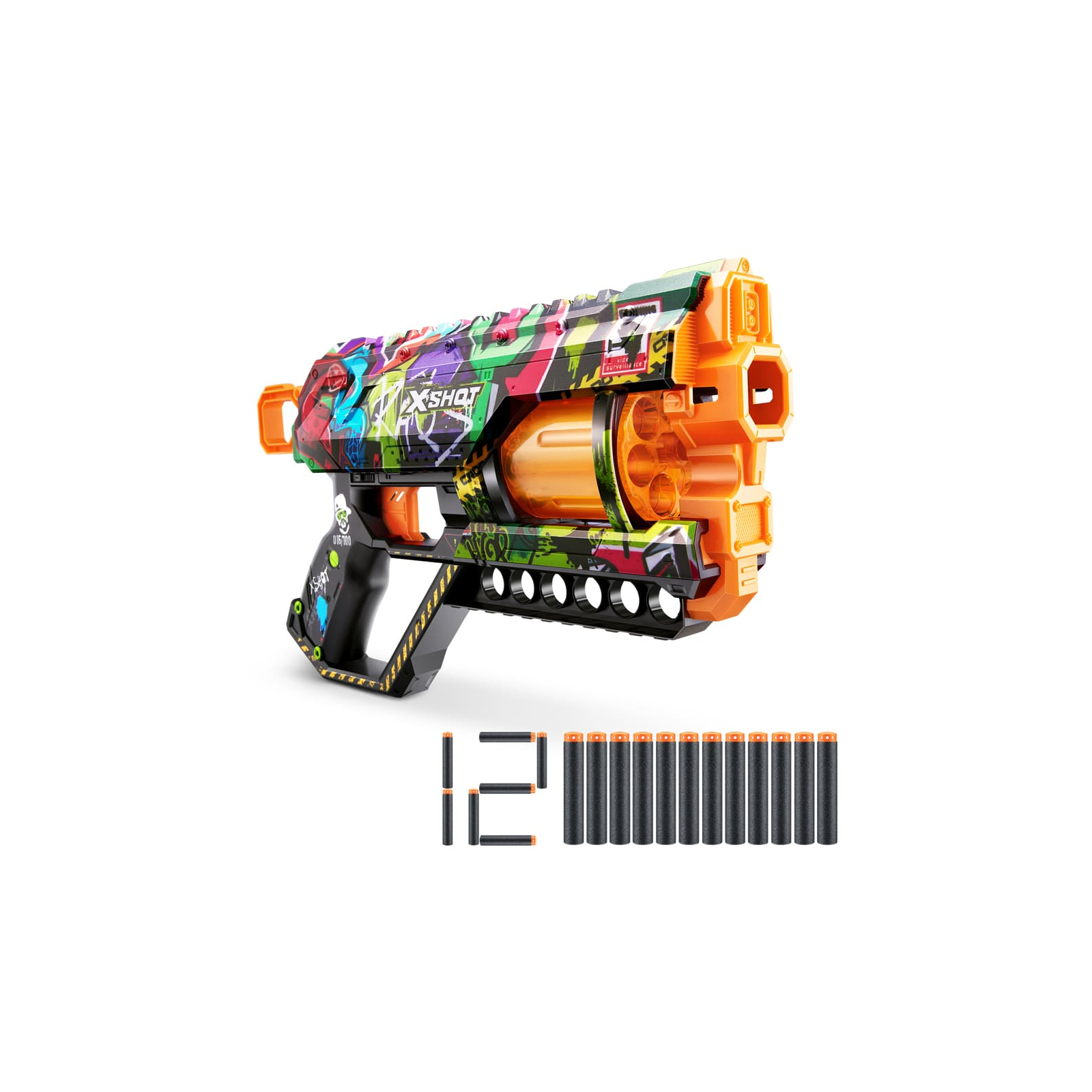 Игрушечное оружие Zuru X-Shot Быстрострельный бластер Skins Griefer Graffiti (12 патронов) (36561G) изображение 2