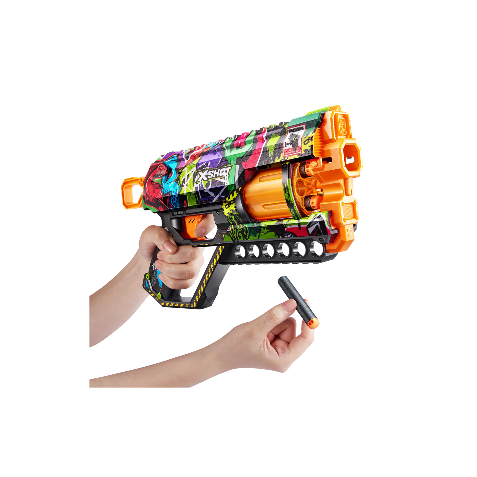 Игрушечное оружие Zuru X-Shot Быстрострельный бластер Skins Griefer Graffiti (12 патронов) (36561G) изображение 9