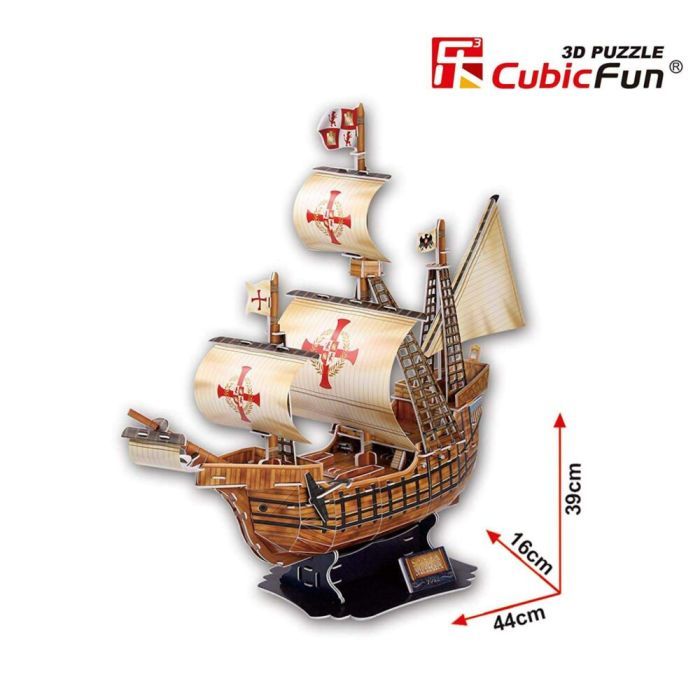 Пазл Cubic Fun Тривимірна головоломка-конструктор Корабель Санта Марія (T4008h) зображення 6