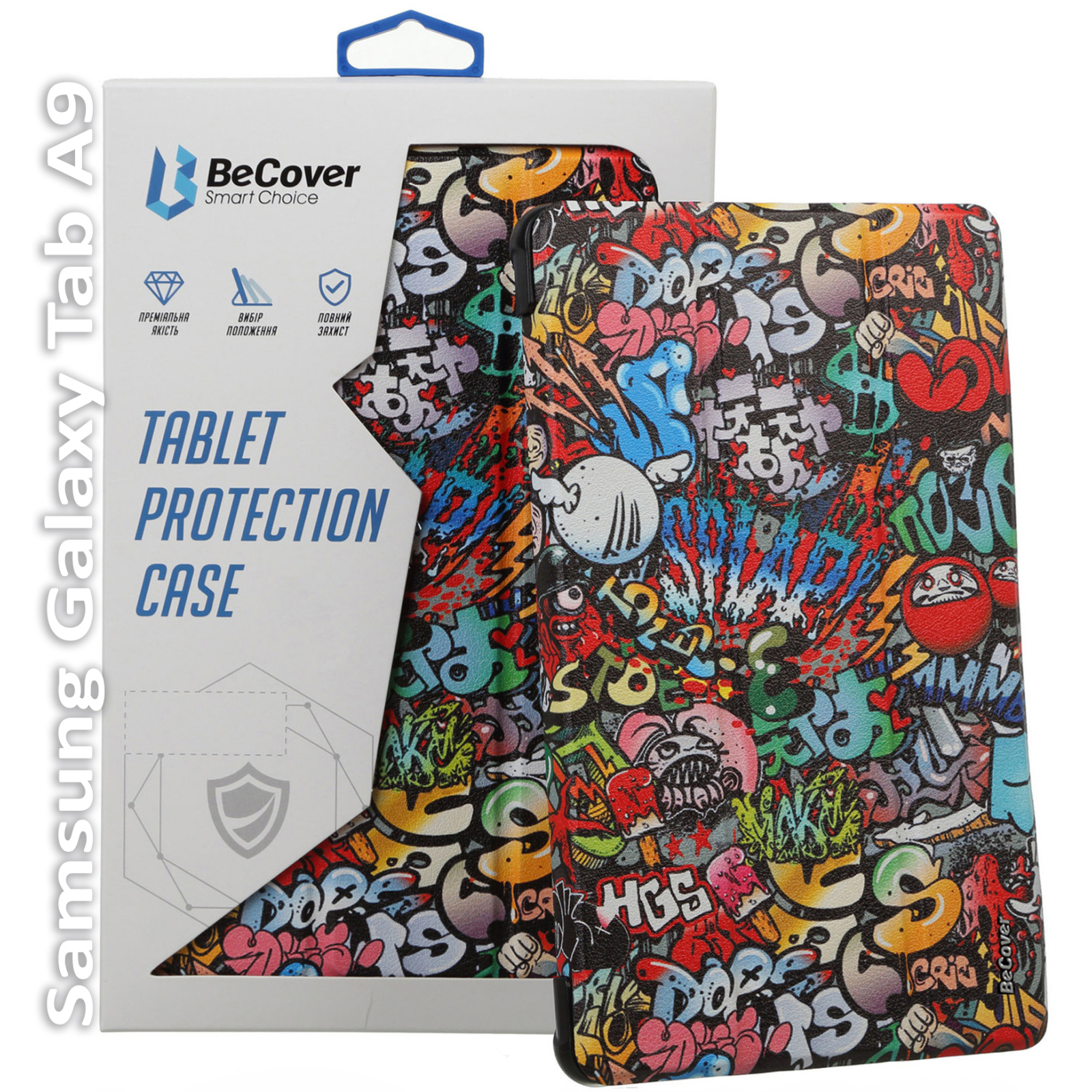 Чехол для планшета BeCover Smart Case Samsung Tab A9 SM-X115 8.7" Graffiti (709914)